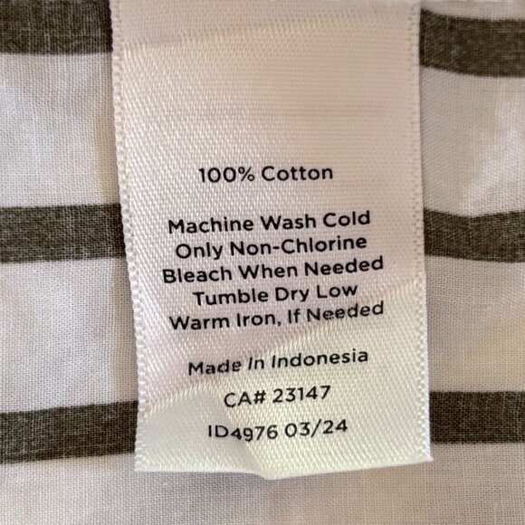 Talbots striped shirt moss green Medium Poplin Cotton Nautical Stripe - Picture 6 of 8